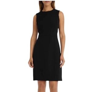 Maggy London Black Semi-Formal Cocktail Dress w/Leopard Print Lining~size 12